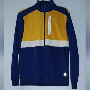 Men's Bonobos Fielder Blue and Gold Zip-Up Sweater‎ S